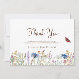 Begrafenis Wildflower Dank u Bedankkaart