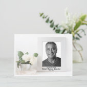 Begrafenis Witte Bloem en Foto Sympathie Bedankkaart (Staand voorkant)
