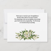 Begrafenis Witte Bloem en Foto Sympathie Bedankkaart (Achterkant)