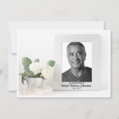 Begrafenis Witte Bloem en Foto Sympathie Bedankkaart (Voorkant)