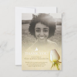 Begrafenis witte roos foto familie dank u kaart