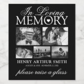 begrafenis | Zet een glazen herinnering op Wijn Etiket (Enkel label)