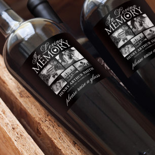 begrafenis   Zet een glazen herinnering op Wijn Etiket