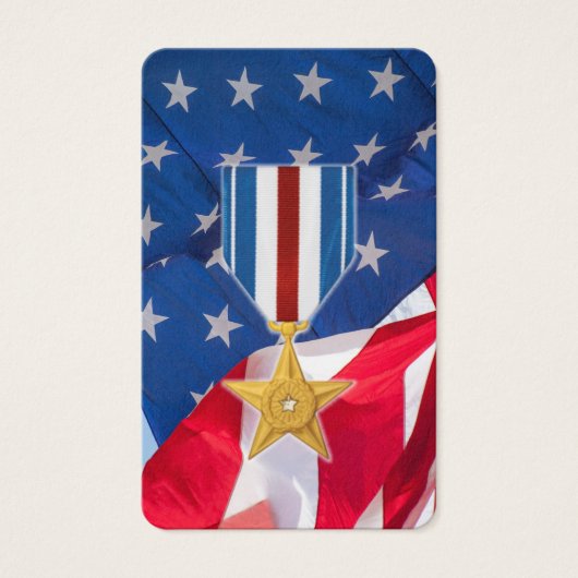 Begrafenis Zilveren Ster Medaille Gebed Sympathie  Visitekaartje (Voorkant)