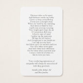 Begrafenis Zonnebloem Memorial Gebed Sympathie Kaa Visitekaartje (Achterkant)