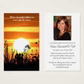 Begrafenis Zonsondergang Gebed Sympathie Kaarten Visitekaartje (Voorkant /achterkant)