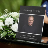 Begrafenis zwart foto memorial receptie script reclamebord met voetstuk