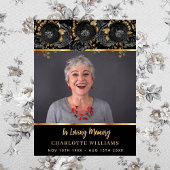 Begrafenis zwart goud foto gedenkteken welkom poster