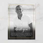 Begrafenis Zwart-wit Foto Dank u Kaart (Voorkant)