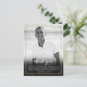 Begrafenis Zwart-wit Foto Dank u Kaart (Staand voorkant)