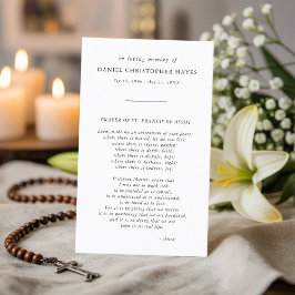 Begrafenis zwart-wit St. Franciscus Gebed Kaart Visitekaartje