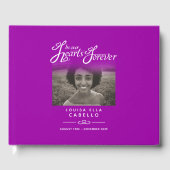 Begrafenisaandenken gastenboek in ons hart mauve (Voorkant)