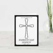 Begrafenisaankondiging : Elegant kruis Aankondiging (Voorkant)