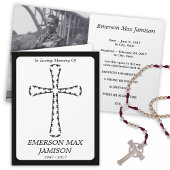 Begrafenisaankondiging : Elegant kruis Aankondiging