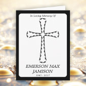 Begrafenisaankondiging : Elegant kruis Aankondiging