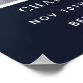 Begrafenisblauwe foto bloemenmonument welkom poster (Hoek)