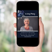 Begrafenisblauwe foto bloemenmonument welkom poster