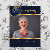 Begrafenisblauwe foto bloemenmonument welkom poster