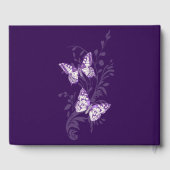 Begrafenisboek in ons hart paarse witte tekst gastenboek (Achterkant)