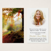 Begrafenisbos Memorial Gebed Sympathie Kaarten Visitekaartjes (Voorkant /achterkant)