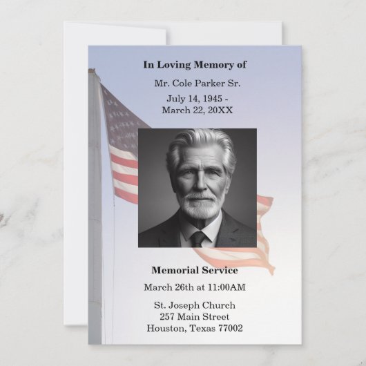 Begrafenisceremonie van de Amerikaanse militaire v Kaart (Voorkant)