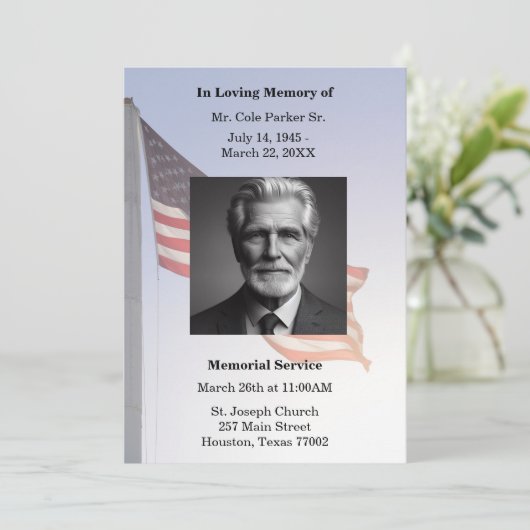 Begrafenisceremonie van de Amerikaanse militaire v Kaart (Staand voorkant)