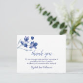 Begrafenisdank | Eenvoudige Waterverf van de bloem Bedankkaart (Staand voorkant)