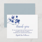 Begrafenisdank | Eenvoudige Waterverf van de bloem Bedankkaart (Voorkant / Achterkant)