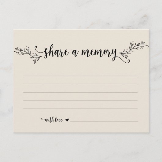 Begrafenisdienst, Black cream, Deel een geheugenka Briefkaart (Voorkant)