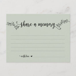 Begrafenisdienst, Black Sage, Deel een geheugenkaa Briefkaart