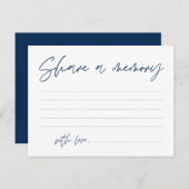 Begrafenisdienst, Deel een herinnering, Navy Blue Briefkaart (Voorkant / Achterkant)