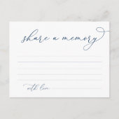 Begrafenisdienst, Deel een herinnering, Navy Blue Briefkaart (Voorkant)