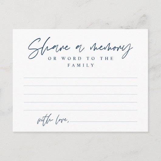 Begrafenisdienst, Deel een herinnering, Word Famil Briefkaart (Voorkant)