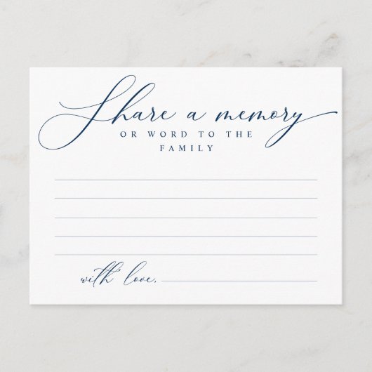 Begrafenisdienst, Deel een herinnering, Word Famil Briefkaart (Voorkant)