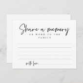 Begrafenisdienst, Deel een herinnering, Word Famil Briefkaart (Voorkant / Achterkant)