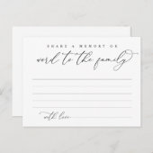 Begrafenisdienst, Deel een herinnering, Word Famil Briefkaart (Voorkant / Achterkant)