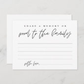Begrafenisdienst, Deel een herinnering, Word Famil Briefkaart (Voorkant / Achterkant)