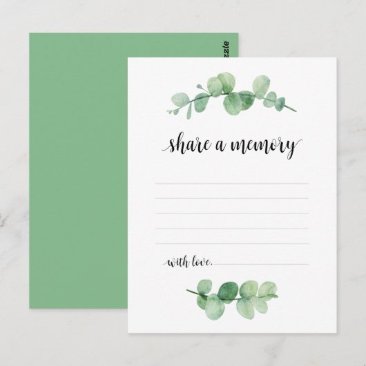 Begrafenisdienst, Eucalyptus, Deel een Kaart (Voorkant / Achterkant)