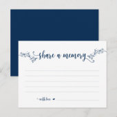 Begrafenisdienst, Navy Blue, Deel een geheugenkaar Briefkaart (Voorkant / Achterkant)