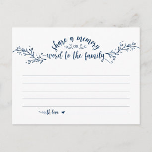 Begrafenisdienst, Navy Blue, Deel een geheugenkaar Briefkaart
