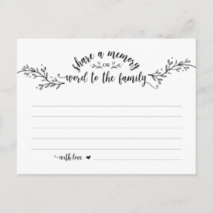 Begrafenisdienst, Rustic Black, Deel een geheugenk Briefkaart