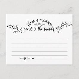 Begrafenisdienst, Rustic Black, Deel een geheugenk Briefkaart