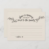 Begrafenisdienst, Rustic Cream, Deel een geheugenk Briefkaart (Voorkant / Achterkant)