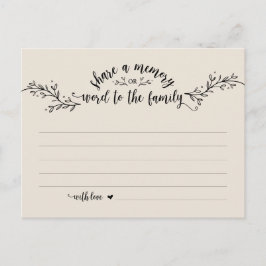 Begrafenisdienst, Rustic Cream, Deel een geheugenk Briefkaart