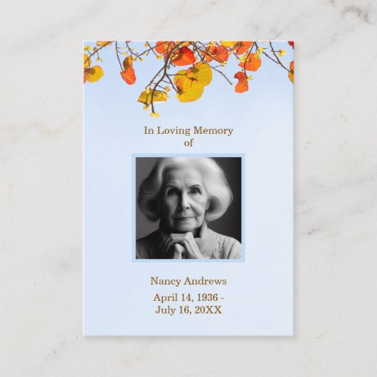 Begrafenisdienst Sky verlaat gebedsruimte Kaart Visitekaartje (Voorkant)