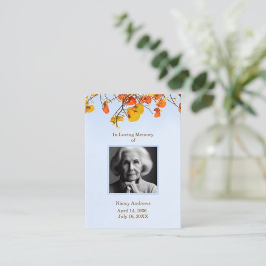 Begrafenisdienst Sky verlaat gebedsruimte Kaart Visitekaartje (Staand voorkant)