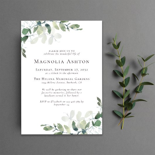 Begrafenisdienst van Eucalyptus Kaart