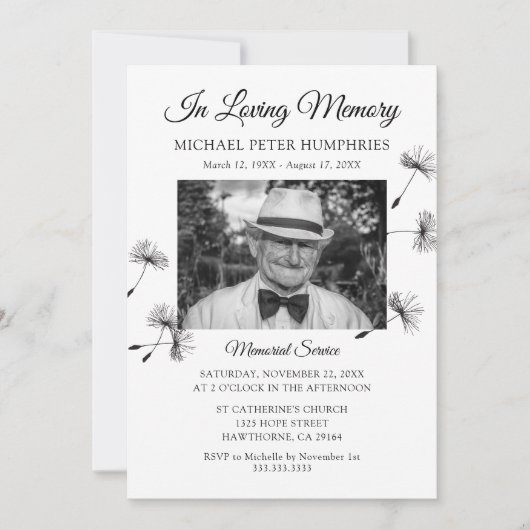 begrafenisdienst | Viering van de foto van Life Kaart (Voorkant)