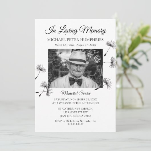 begrafenisdienst | Viering van de foto van Life Kaart (Staand voorkant)