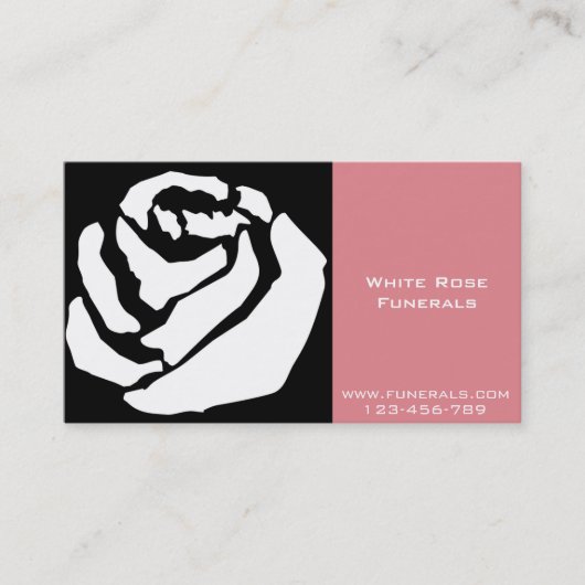 begrafenisdiensten van White Rose-design Visitekaartje (Voorkant)